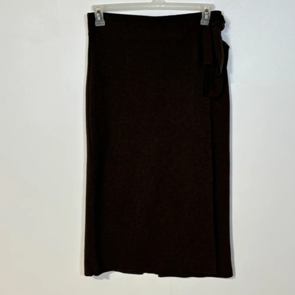 Nice Things Paloma S Skirt Women’s Large Brown Midi Maxi Wool Blend Faux Wrap